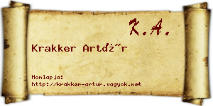 Krakker Artúr névjegykártya